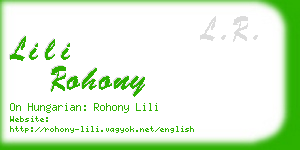 lili rohony business card